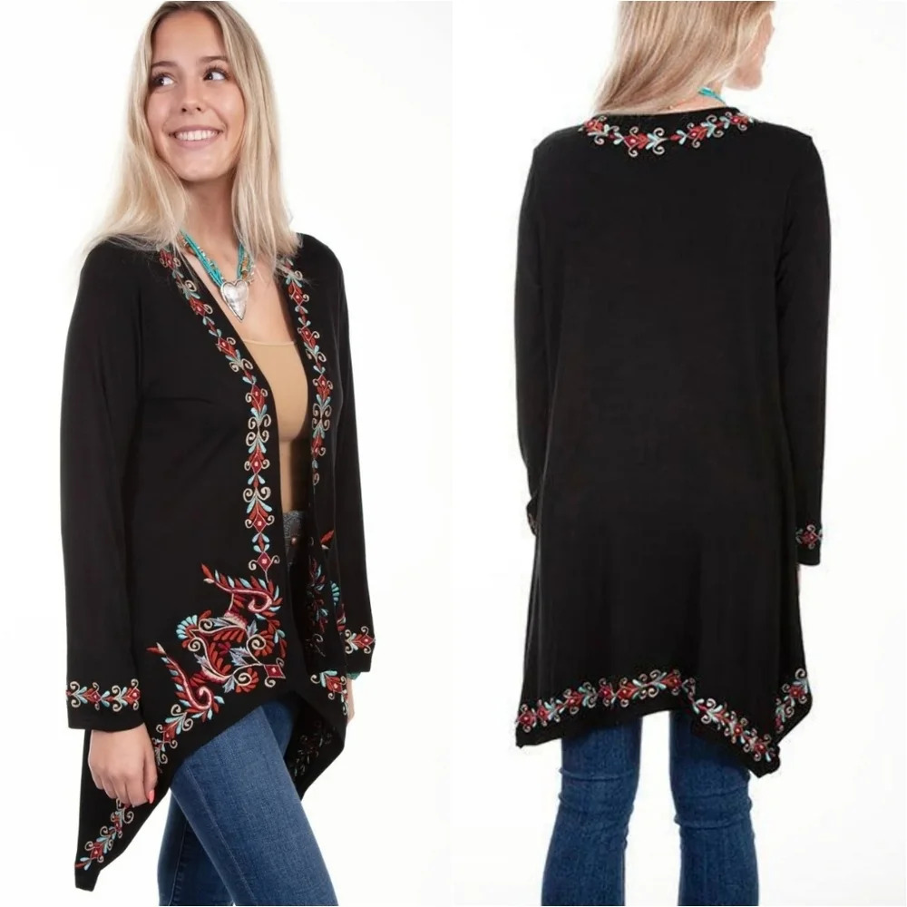 SCULLY Waterfall Open Front Longsleeve 100% Rayon Cardigan